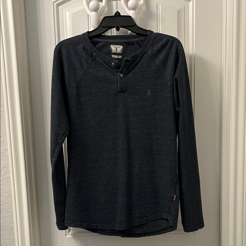 Volcom Men's Charcoal Long Sleeve Henley